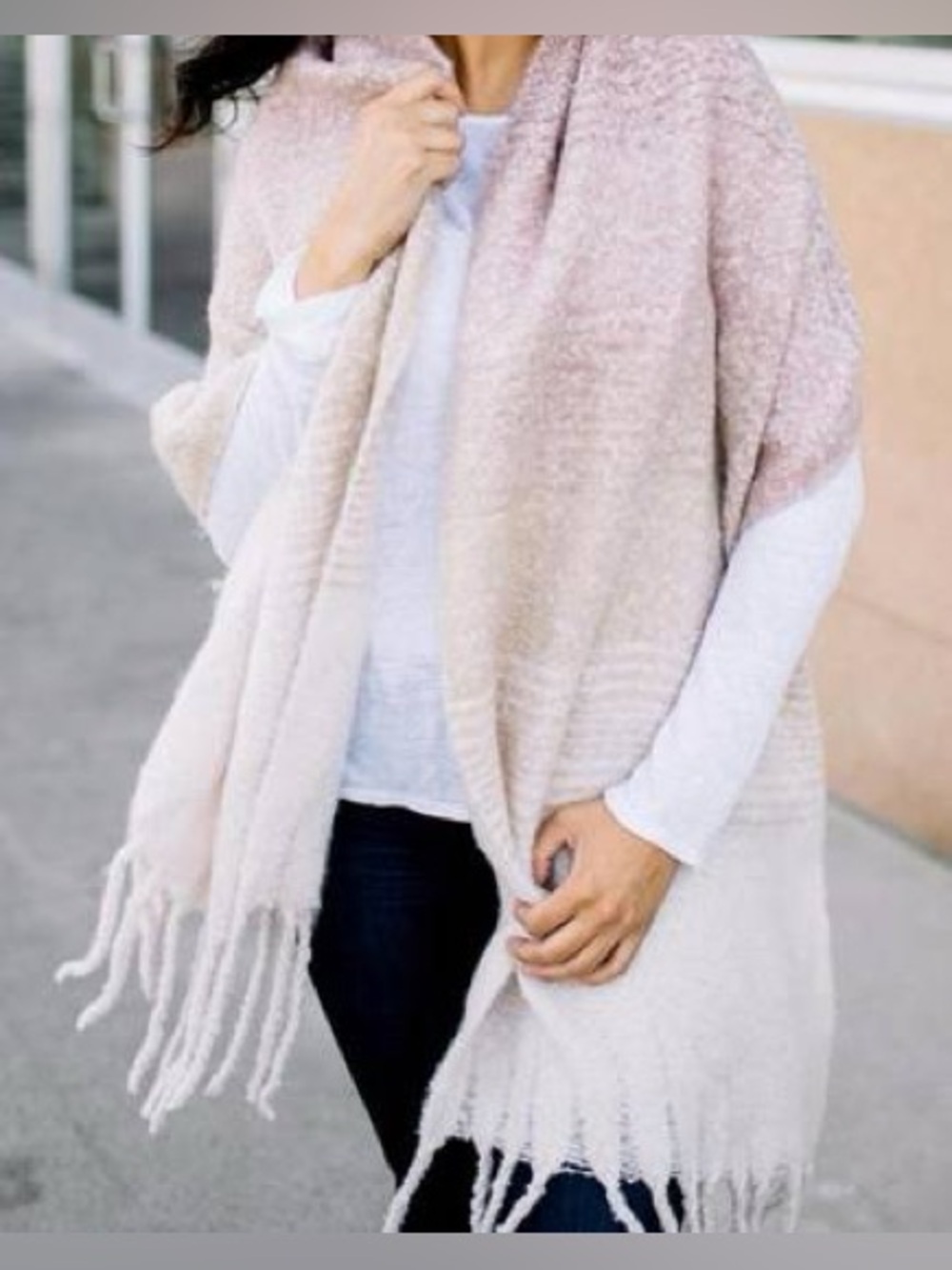 Mer-Sea & Co. Cozy Wrap Blush Ombré Oversized Scarf Shawl